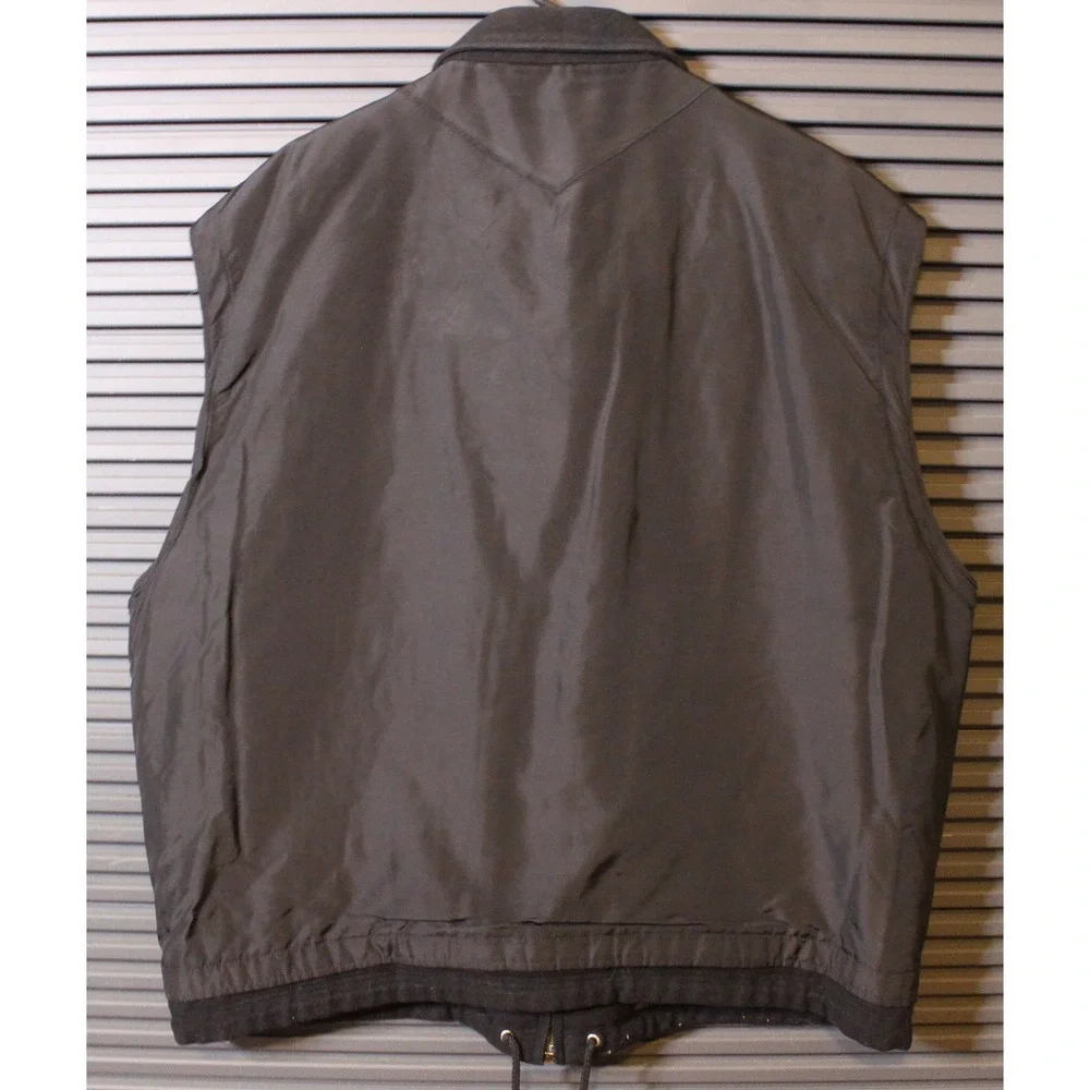 Michael Bogner Vest Mens XL Black Utility Multi-Pocket Full Zip Button Gorpcore
